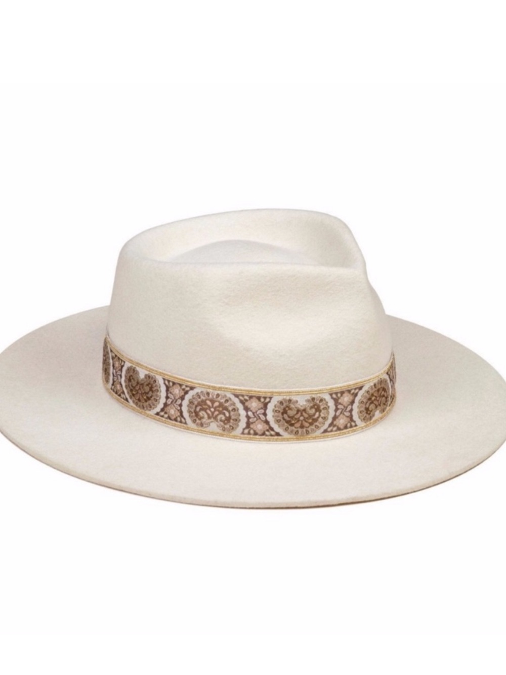 Lack Of Color “The Beverly” Cream Fedora Hat with Patterned Band Hat